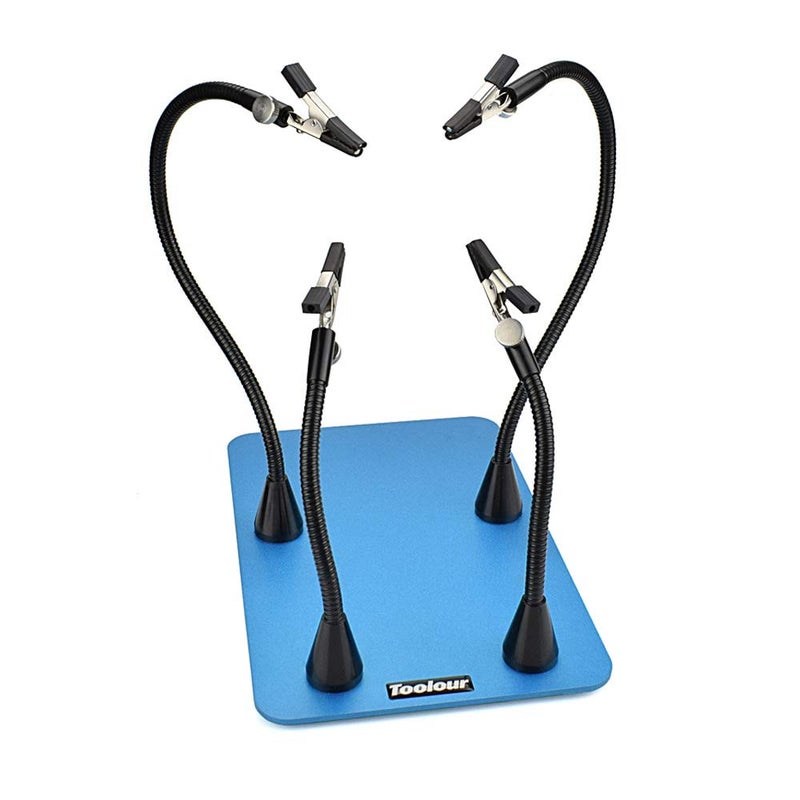 Toolour Magnetic Helping Hands Soldering Third Hand,4 Metal Arms with Adjustable Alligator,Flexible Solder Vise Clamps for Electronics Desoldering Repair Assembly Painting DIY Art Crafts Hobby - Image 1